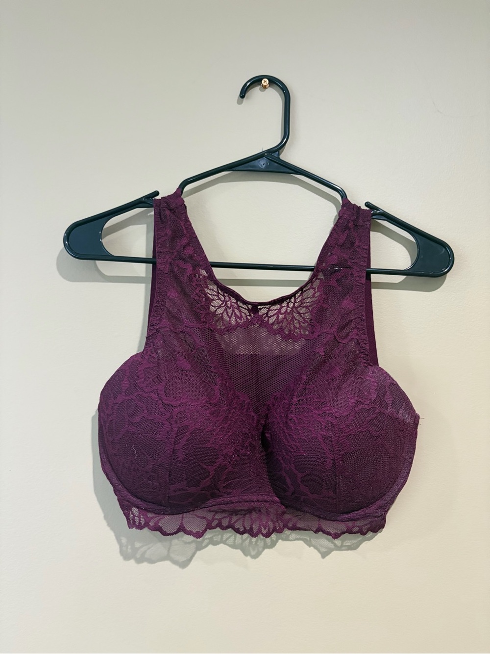 Victoria secret Lace High-Neck Bralette in Deep Burgundy Large